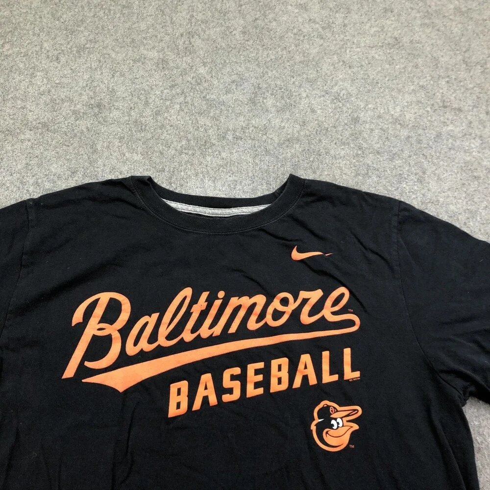 Baltimore Orioles Shirt Mens Large Black MLB Baseball Nike Team Graphic Tee